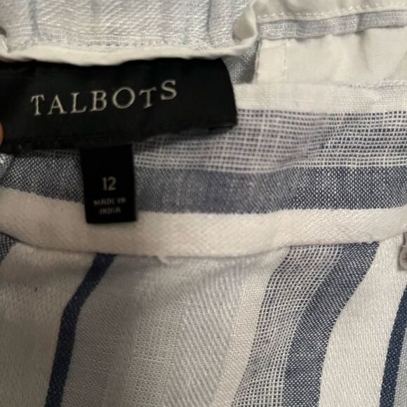 Talbots Striped Linen Pants - Picture 5 of 7